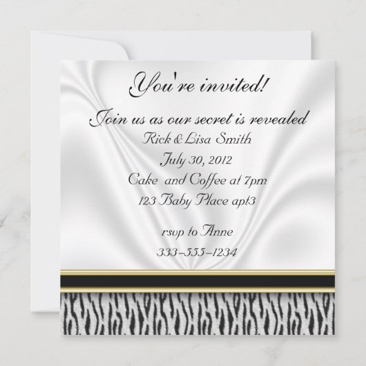 Ultrasone Baby Gender onthulling partijuitnodiging Kaart (Achterkant)