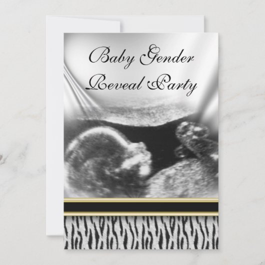 Ultrasone Baby Gender onthulling partijuitnodiging Kaart (Voorkant)