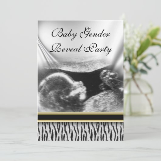 Ultrasone Baby Gender onthulling partijuitnodiging Kaart (Staand voorkant)