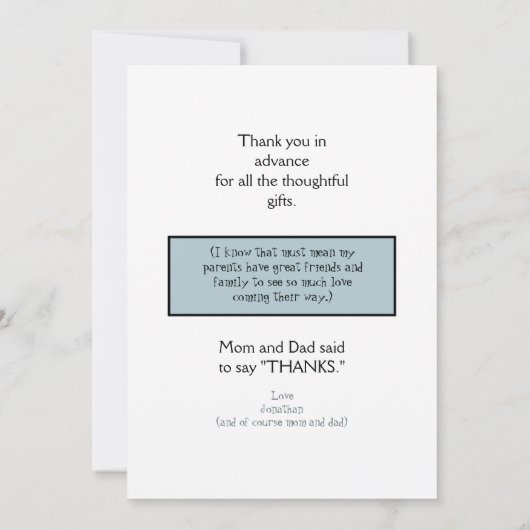 Ultrasone foto Dank u van het Punt van het Uitzich Bedankkaart (Achterkant)