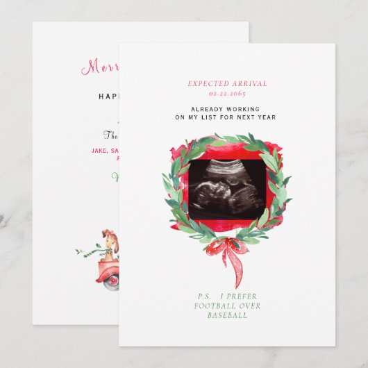 Ultrasone foto Waterverf Tendemische kerstman (Voorkant / Achterkant)