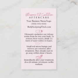 Ultrasonische vetbeademing Aftercare Body Sculptin Visitekaartje