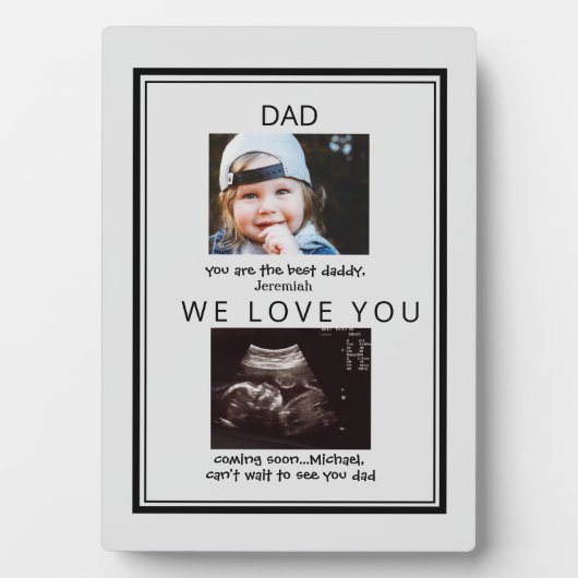 Ultrasound 2 Foto Child Gray Vaderdag Plaque Fotoplaat (voorkant)