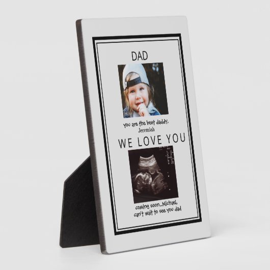 Ultrasound 2 Foto Child Gray Vaderdag Plaque Fotoplaat (Zijkant)