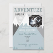 Ultrasound Adventure Mountain Baby shower Invite Kaart (Voorkant)
