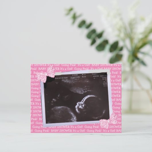 Ultrasound Afbeelding Baby shower Uitnodiging Brie (Staand voorkant)