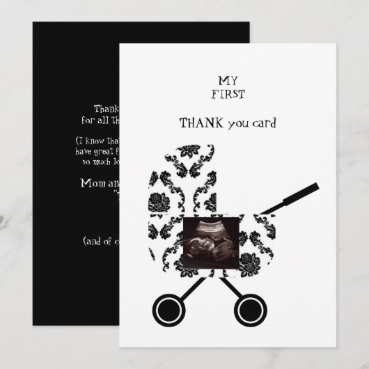 Ultrasound B/W-beeldscherm - Hartelijk dank voor u Bedankkaart (Voorkant / Achterkant)