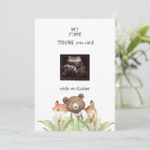 Ultrasound Baby Boy Funny Woodland Bedankkaart (Staand voorkant)