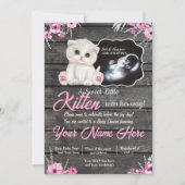 Ultrasound Baby Cat Baby shower Uitnodiging, rusti Kaart (Voorkant)
