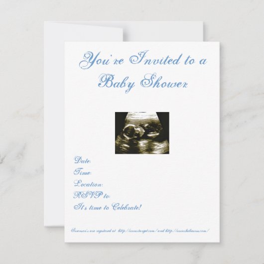 Ultrasound Baby shower Invitation Kaart (Voorkant)