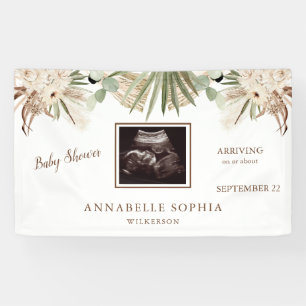 Ultrasound Baby shower Pampas Floral Baby shower Spandoek