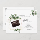 Ultrasound Binnenkort verkrijgbaar Baby shower wit Uitnodiging Briefkaart (Voorkant / Achterkant)
