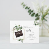 Ultrasound Binnenkort verkrijgbaar Baby shower wit Uitnodiging Briefkaart (Staand voorkant)