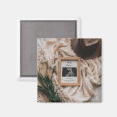 Ultrasound Boho rustieke zwangerschapsaankondiging Magneet (Voorkant / Achterkant)