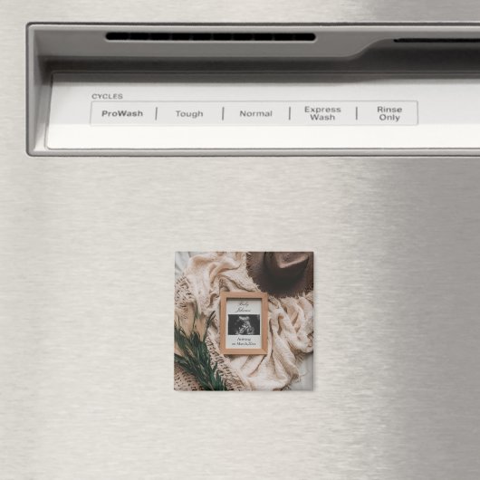 Ultrasound Boho rustieke zwangerschapsaankondiging Magneet (Insitu (Vaatwasser))