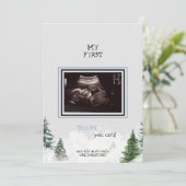 Ultrasound Dank u wel, het is koud buiten Baby sho Bedankkaart (Staand voorkant)