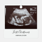 Ultrasound eerste kerstfeestdag metalen ornament (Voorkant)