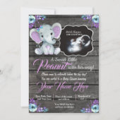 Ultrasound Elephant Baby shower Invitation, rustis Kaart (Voorkant)