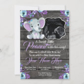 Ultrasound Elephant Baby shower Invitation, rustis Kaart (Voorkant)