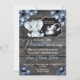Ultrasound Elephant Baby shower Invitation, rustis Kaart