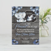 Ultrasound Elephant Baby shower Invitation, rustis Kaart (Staand voorkant)