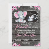 Ultrasound Elephant Baby shower Invitation, rustis Kaart (Voorkant)