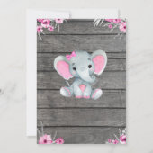 Ultrasound Elephant Baby shower Invitation, rustis Kaart (Achterkant)