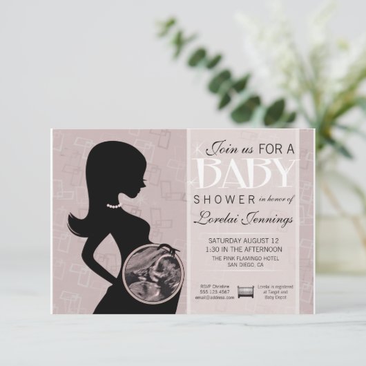 Ultrasound Foto Baby Shower Uitnodiging (Staand voorkant)