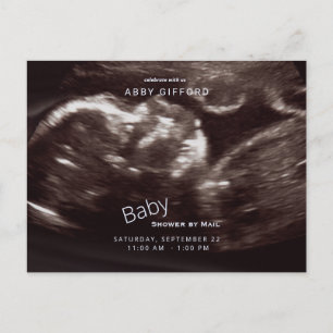 Ultrasound Foto Baby shower van Mail Blue Uitnodiging Briefkaart
