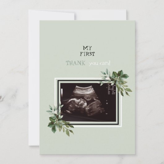 Ultrasound Foto Dank u Baby Punt van Uitzicht II Bedankkaart (Voorkant)