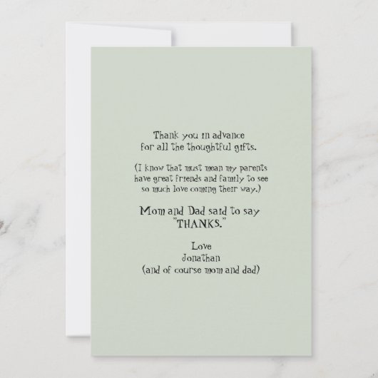 Ultrasound Foto Dank u Baby Punt van Uitzicht II Bedankkaart (Achterkant)