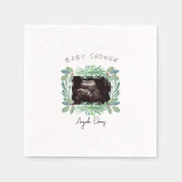 Ultrasound Foto Greeneral Neutraal Baby shower Servet