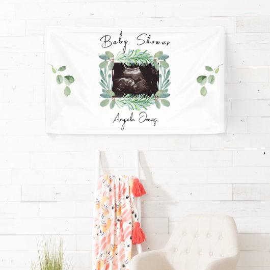 Ultrasound Foto Greeneral Neutraal Baby shower Spandoek (Insitu)