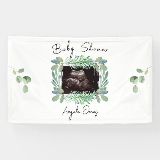 Ultrasound Foto Greeneral Neutraal Baby shower Spandoek (Horizontaal)