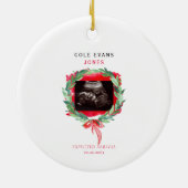 Ultrasound foto Verwachte aankomst kerstavond Keramisch Ornament (Achterkant)