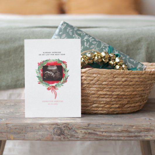 Ultrasound foto Waterverf Vragenuur kerstmis