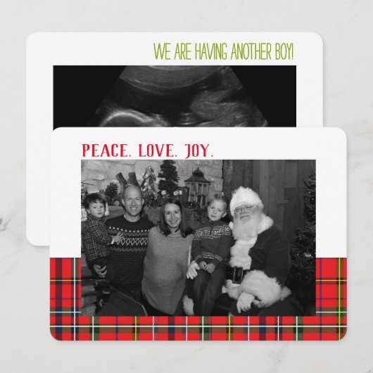 Ultrasound fotokaart jongen geslacht onthulling va feestdagenkaart (Voorkant / Achterkant)