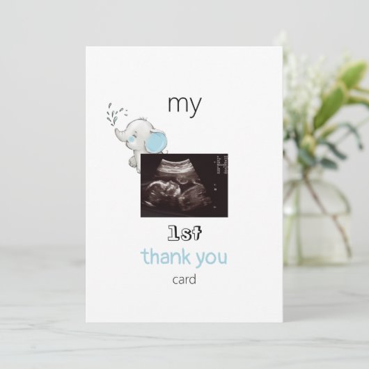 Ultrasound Funny 1st Hartelijk dank Baby Uitzicht Bedankkaart (Staand voorkant)