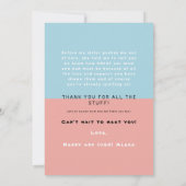 Ultrasound Funny Twin 1st-dankjewel Baby Uitzicht Bedankkaart (Achterkant)