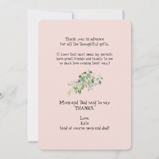 Ultrasound Girl Dank je Baby Punt van Uitzicht Bedankkaart (Achterkant)