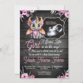 Ultrasound Girl Dragon Baby shower Invitation Kaart (Voorkant)