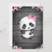 Ultrasound Girl Panda Baby shower Flowers rustic Kaart (Achterkant)