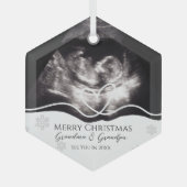 Ultrasound Grandparents Pregnancy Announcement Glas Ornament (Voorkant)