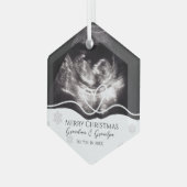 Ultrasound Grandparents Pregnancy Announcement Glas Ornament (Voorkant links)