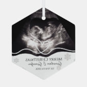 Ultrasound Grandparents Pregnancy Announcement Glas Ornament (Achterkant)