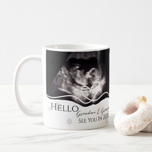 Ultrasound Grandparents Pregnancy Announcement Koffiemok (Met donut)