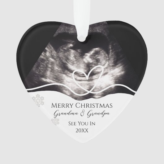 Ultrasound Grandparents Pregnancy Announcement Ornament (voorkant)