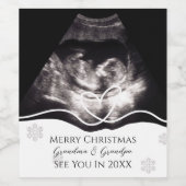 Ultrasound Grandparents Pregnancy Announcement Wijn Etiket (Enkel label)