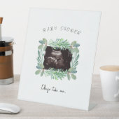 Ultrasound Greenery Baby shower PLease Neem een Reclamebord Met Voetstuk (Insitu)