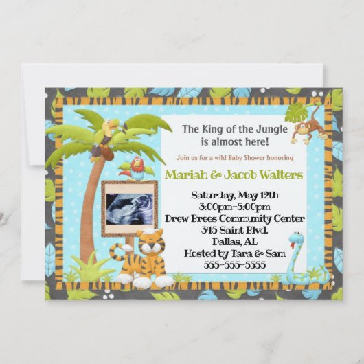 Ultrasound Oerwoud Baby shower Kaart (Voorkant)